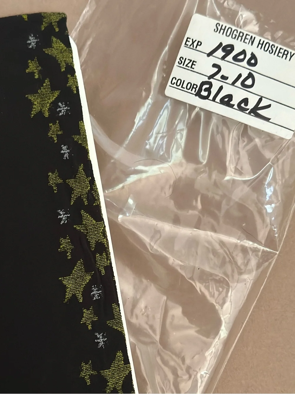 NEW Vintage Kids Black Leggings with Star Trim READ DESCRIP